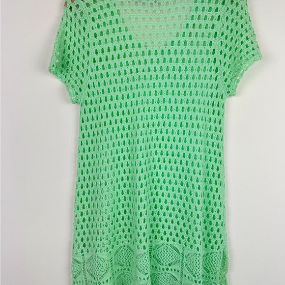 Jeanne Pierre Mint Green Open-Knit Tunic Dress - Picture 8 of 8